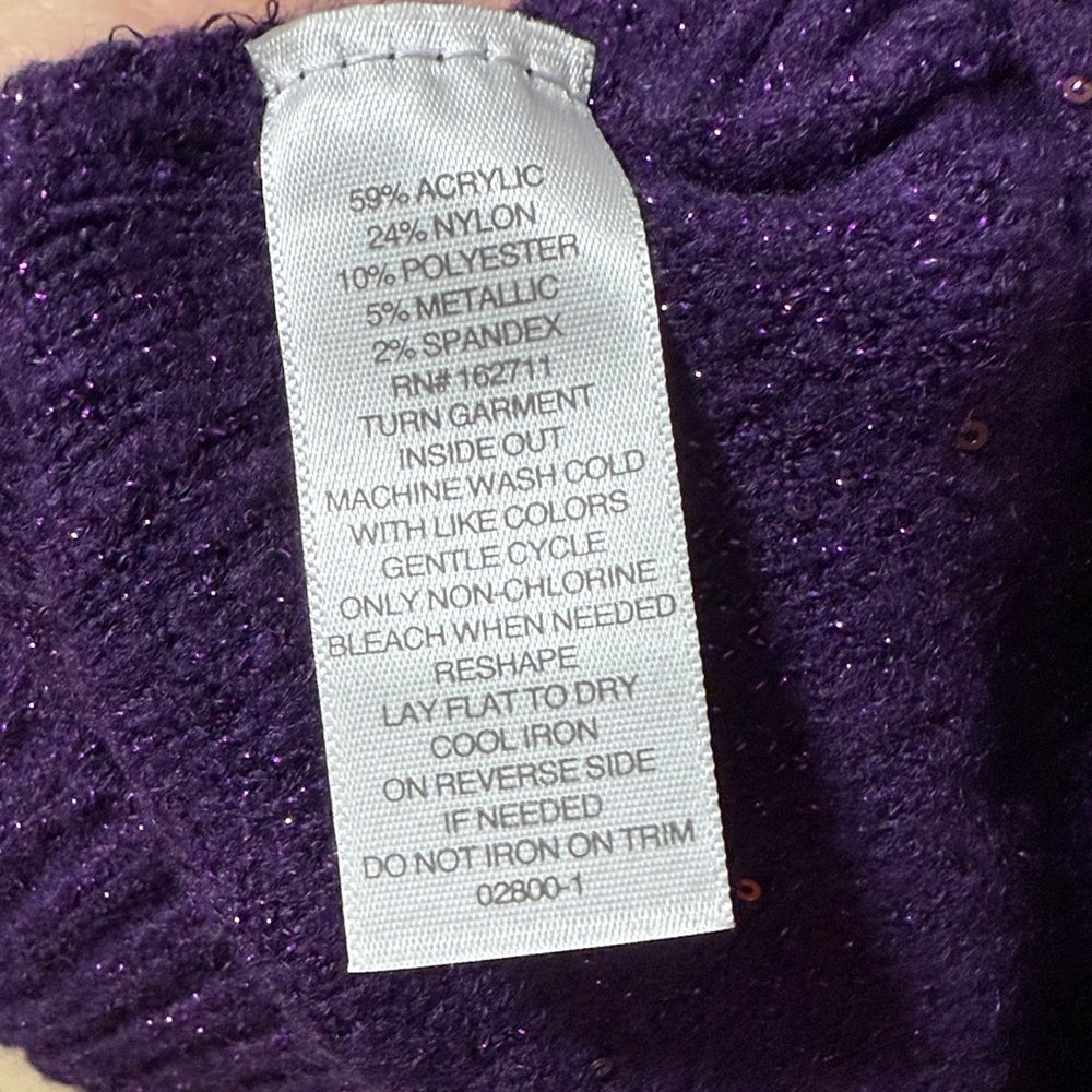 Liz Claiborne Purple Crew Neck Sweater - Picture 6 of 7